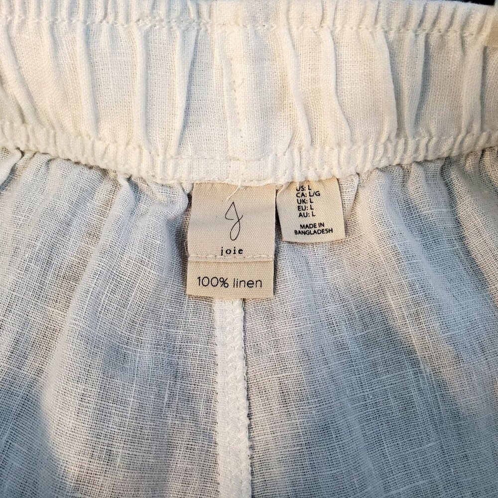 Joie 100% Linen Womens Wide-Leg Pants White Size L Made In Bangladesh - Picture 5 of 9